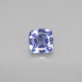 1.03캐럿 천연 바이올렛 블루 탄자나이트, 쿠션 컷, 6×5.9 mm, VVS-VS