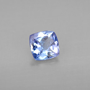 0.95캐럿 천연 바이올렛 블루 탄자나이트, 쿠션 컷, 6×6 mm, VVS-VS