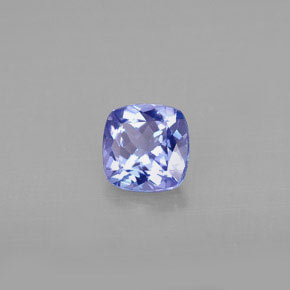 0.84캐럿 천연 바이올렛 블루 탄자나이트, 쿠션 컷, 5.9×5.8 mm, VVS