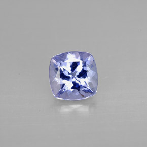 0.96캐럿 천연 바이올렛 블루 탄자나이트, 쿠션 컷, 6×6 mm, VVS