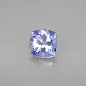 0.96캐럿 천연 바이올렛 블루 탄자나이트, 쿠션 컷, 6×6 mm, VVS