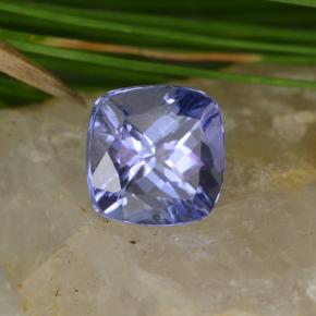 1.13캐럿 천연 바이올렛 블루 탄자나이트, 쿠션 컷, 5.8×5.8 mm, VVS