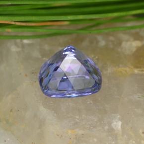 1.13캐럿 천연 바이올렛 블루 탄자나이트, 쿠션 컷, 5.8×5.8 mm, VVS