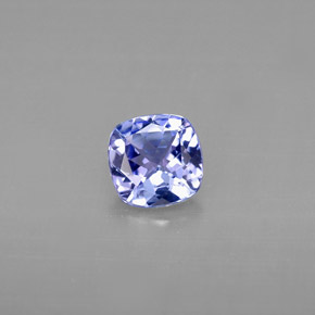 0.74캐럿 천연 바이올렛 블루 탄자나이트, 쿠션 컷, 5.7×5.6 mm, VVS