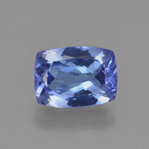 1.40캐럿 천연 바이올렛 블루 탄자나이트, 쿠션 컷, 8.1×5.9 mm, VVS-VS