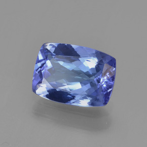 1.40캐럿 천연 바이올렛 블루 탄자나이트, 쿠션 컷, 8.1×5.9 mm, VVS-VS