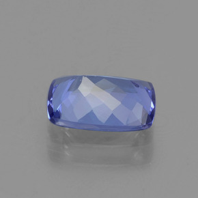 1.40캐럿 천연 바이올렛 블루 탄자나이트, 쿠션 컷, 8.1×5.9 mm, VVS-VS