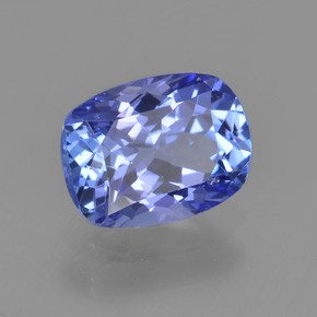 1.35캐럿 천연 바이올렛 블루 탄자나이트, 쿠션 컷, 7.7×5.8 mm, VS