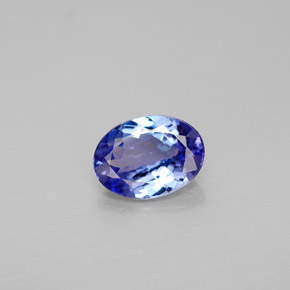 1.20캐럿 천연 바이올렛 블루 탄자나이트, 타원형 컷, 8.1×5.9 mm, VVS