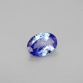 1.20캐럿 천연 바이올렛 블루 탄자나이트, 타원형 컷, 8.1×5.9 mm, VVS