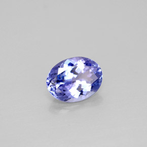 1.43캐럿 천연 바이올렛 블루 탄자나이트, 타원형 컷, 8.2×6.2 mm, VVS