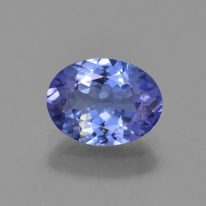 1.24캐럿 천연 파스텔 블루 탄자나이트, 타원형 컷, 8.1×6.1 mm, VVS