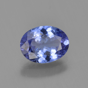 1.24캐럿 천연 파스텔 블루 탄자나이트, 타원형 컷, 8.1×6.1 mm, VVS