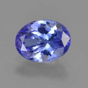 1.22캐럿 천연 바이올렛 블루 탄자나이트, 타원형 컷, 8.2×6.2 mm, VVS