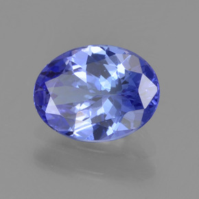 1.22캐럿 천연 바이올렛 블루 탄자나이트, 타원형 컷, 8.2×6.2 mm, VVS