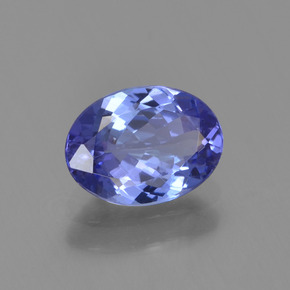 1.20캐럿 천연 바이올렛 블루 탄자나이트, 타원형 컷, 8×6 mm, VVS