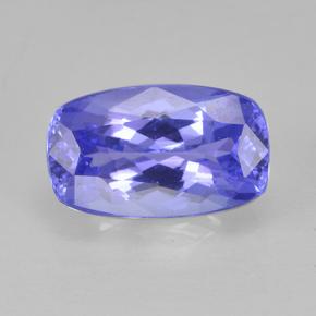 1.24캐럿 천연 바이올렛 블루 탄자나이트, 쿠션 컷, 8.1×4.9 mm, VVS