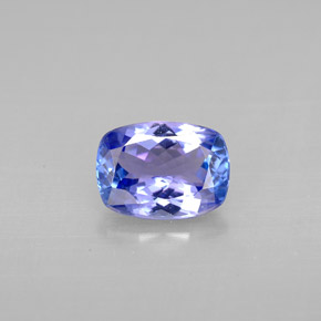 1.07캐럿 천연 바이올렛 블루 탄자나이트, 쿠션 컷, 7.5×5.5 mm, VVS-VS