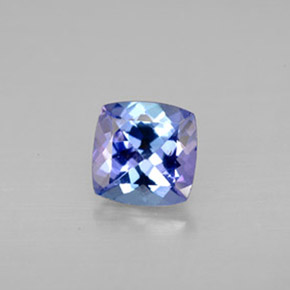 1.19캐럿 천연 바이올렛 블루 탄자나이트, 쿠션 컷, 6.3×6.2 mm, VS-SI