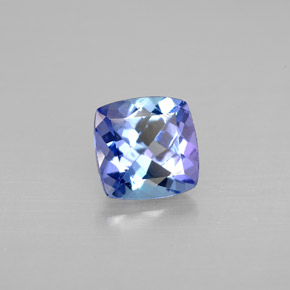 1.19캐럿 천연 바이올렛 블루 탄자나이트, 쿠션 컷, 6.3×6.2 mm, VS-SI