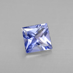 0.91캐럿 천연 바이올렛 블루 탄자나이트, 스퀘어, 5.6×5.5 mm, VVS-VS
