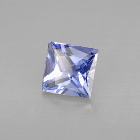 0.91캐럿 천연 바이올렛 블루 탄자나이트, 스퀘어, 5.6×5.5 mm, VVS-VS