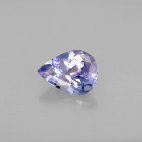 1.04캐럿 천연 푸르스름한 바이올렛 탄자나이트, 배 모양, 8.1×6 mm, VVS