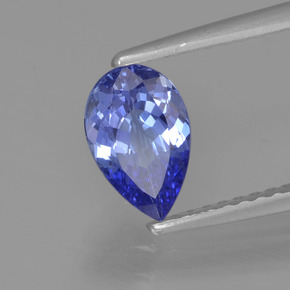 0.96캐럿 천연 바이올렛 블루 탄자나이트, 배 모양, 8×5.2 mm, VVS-VS