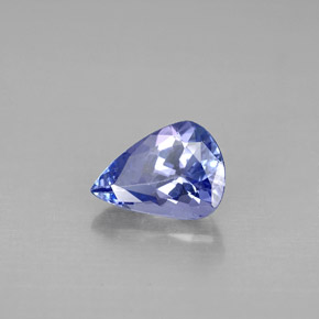 0.94캐럿 천연 푸르스름한 바이올렛 탄자나이트, 배 모양, 7.9×5.7 mm, VVS-VS