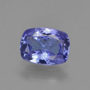 1.28캐럿 천연 바이올렛 블루 탄자나이트, 쿠션 컷, 8.1×6 mm, VS