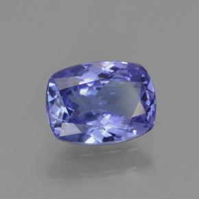 1.28캐럿 천연 바이올렛 블루 탄자나이트, 쿠션 컷, 8.1×6 mm, VS