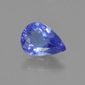 0.91캐럿 천연 푸르스름한 바이올렛 탄자나이트, 배 모양, 8.1×5.7 mm, VVS-VS