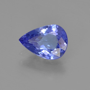 0.91캐럿 천연 푸르스름한 바이올렛 탄자나이트, 배 모양, 8.1×5.7 mm, VVS-VS