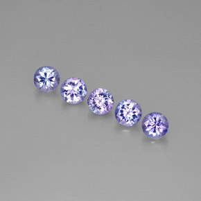 캐럿 천연 바이올렛 블루 탄자나이트 보석, 라운드 컷, 3.96 mm, VS