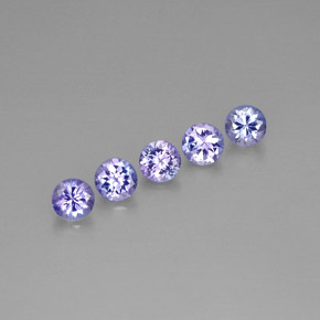 캐럿 천연 바이올렛 블루 탄자나이트 보석, 라운드 컷, 3.96 mm, VS