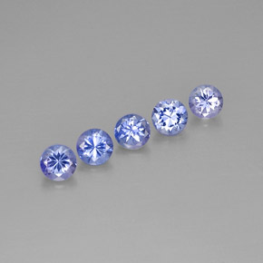캐럿 천연 바이올렛 블루 탄자나이트 보석, 라운드 컷, 4.20 mm, VVS-VS