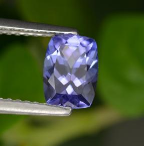 1.13캐럿 천연 푸르스름한 바이올렛 탄자나이트, 쿠션 컷, 7.1×5.2 mm, VVS