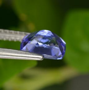 1.13캐럿 천연 푸르스름한 바이올렛 탄자나이트, 쿠션 컷, 7.1×5.2 mm, VVS