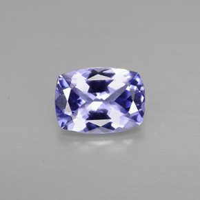 0.93캐럿 천연 푸르스름한 바이올렛 탄자나이트, 쿠션 컷, 7.1×5.2 mm, VVS