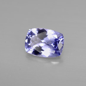 0.93캐럿 천연 푸르스름한 바이올렛 탄자나이트, 쿠션 컷, 7.1×5.2 mm, VVS