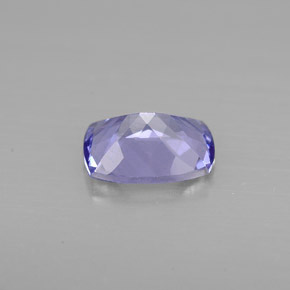 0.93캐럿 천연 푸르스름한 바이올렛 탄자나이트, 쿠션 컷, 7.1×5.2 mm, VVS