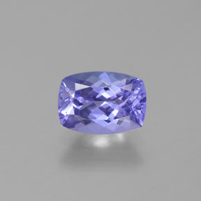 0.96캐럿 천연 푸르스름한 바이올렛 탄자나이트, 쿠션 컷, 7×5 mm, VVS