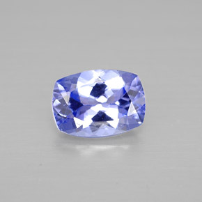 0.93캐럿 천연 푸르스름한 바이올렛 탄자나이트, 쿠션 컷, 7×5.1 mm, VVS