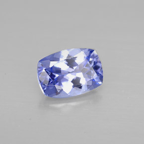 0.93캐럿 천연 푸르스름한 바이올렛 탄자나이트, 쿠션 컷, 7×5.1 mm, VVS