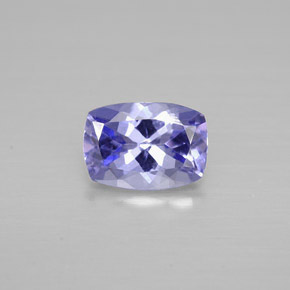 0.81캐럿 천연 푸르스름한 바이올렛 탄자나이트, 쿠션 컷, 6.8×4.8 mm, VVS