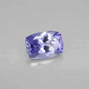 0.81캐럿 천연 푸르스름한 바이올렛 탄자나이트, 쿠션 컷, 6.8×4.8 mm, VVS