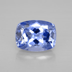 1.78캐럿 천연 바이올렛 블루 탄자나이트, 쿠션 컷, 8×6.2 mm, VVS-VS