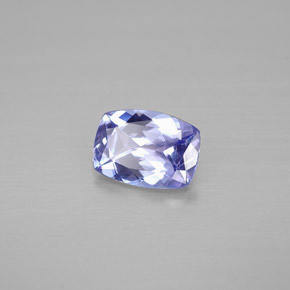 0.82캐럿 천연 푸르스름한 바이올렛 탄자나이트, 쿠션 컷, 7×5 mm, VVS-VS
