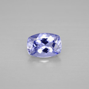 0.84캐럿 천연 푸르스름한 바이올렛 탄자나이트, 쿠션 컷, 6.9×5 mm, VVS-VS