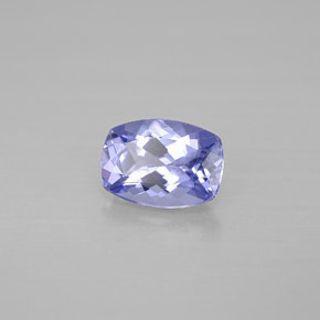 0.84캐럿 천연 푸르스름한 바이올렛 탄자나이트, 쿠션 컷, 6.9×5 mm, VVS-VS